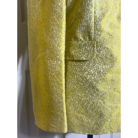AKRIS PUNTO Yellow Jacquard One Button Blazer 10 Retail $1590 - Picture 7 of 14